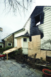 Fire burnt house